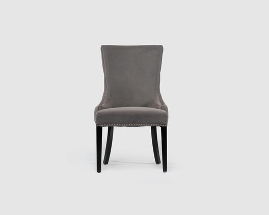 Winston Button Back Dining Chair Velvet (Grey)