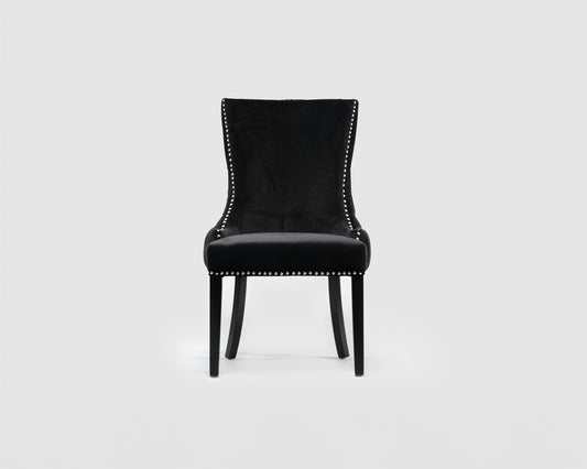 Winston Button Back Dining Chair Velvet (Black )