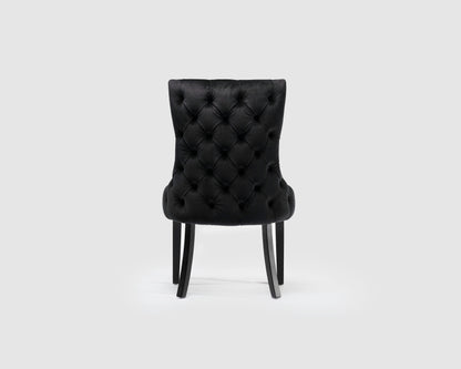 Winston Button Back Dining Chair Velvet (Black )